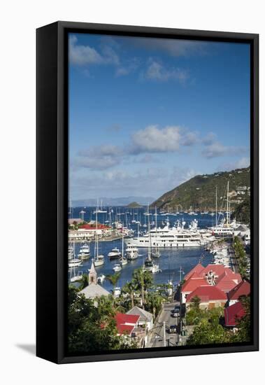 French West Indies, St-Barthelemy. Gustavia Harbor-Walter Bibikow-Framed Premier Image Canvas