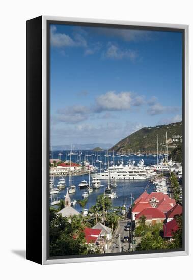 French West Indies, St-Barthelemy. Gustavia Harbor-Walter Bibikow-Framed Premier Image Canvas