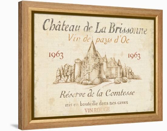 French Wine Label I Cream-Daphne Brissonnet-Framed Stretched Canvas