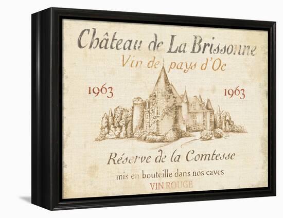 French Wine Label I Cream-Daphne Brissonnet-Framed Stretched Canvas