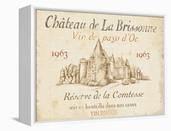 French Wine Label I Cream-Daphne Brissonnet-Framed Stretched Canvas