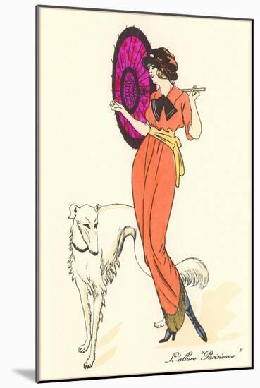 French Women's Art Deco Fashion, Borzoi-Found Image Press-Mounted Giclee Print
