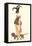 French Women's Art Deco Fashion, Dachshund-Found Image Press-Framed Premier Image Canvas