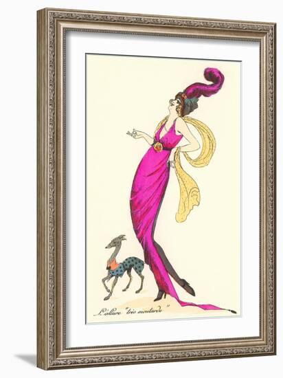 French Women's Art Deco Fashion, Dog-Found Image Press-Framed Giclee Print