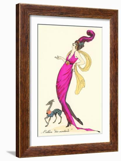 French Women's Art Deco Fashion, Dog-Found Image Press-Framed Giclee Print