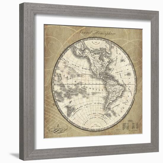 French World Map III-Sue Schlabach-Framed Premium Giclee Print