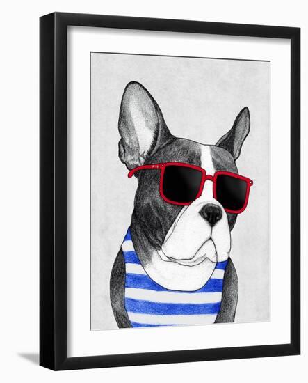 Frenchie Summer Style-Barruf-Framed Art Print