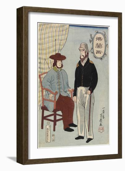 Frenchmen, January 1861-Utagawa Yoshiiku-Framed Giclee Print