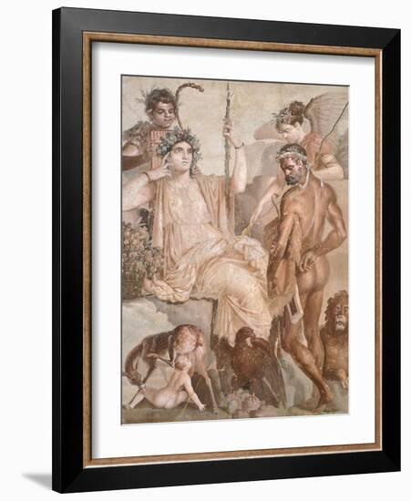 Fresco Depicting Hercules and Telephus, from Basilica of Herculaneum, Campania, 1st Century-null-Framed Giclee Print