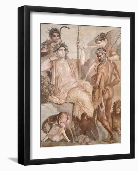 Fresco Depicting Hercules and Telephus, from Basilica of Herculaneum, Campania, 1st Century-null-Framed Giclee Print