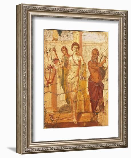 Fresco Depicting Hermaphrodite and Silenus, House of Centenary, Pompeii, Campania-null-Framed Giclee Print