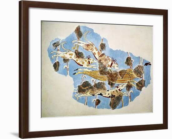 Fresco Depicting Hunting Scene, from Tiryns, Greece-null-Framed Giclee Print