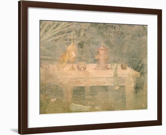 Fresco Depicting Table Spread, from Roman Villa of Boscoreale-null-Framed Giclee Print