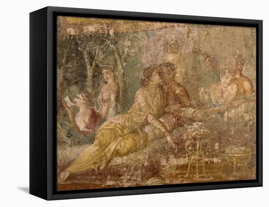 Fresco Depicting Triclinium Scene, from Pompei, Italy-null-Framed Premier Image Canvas