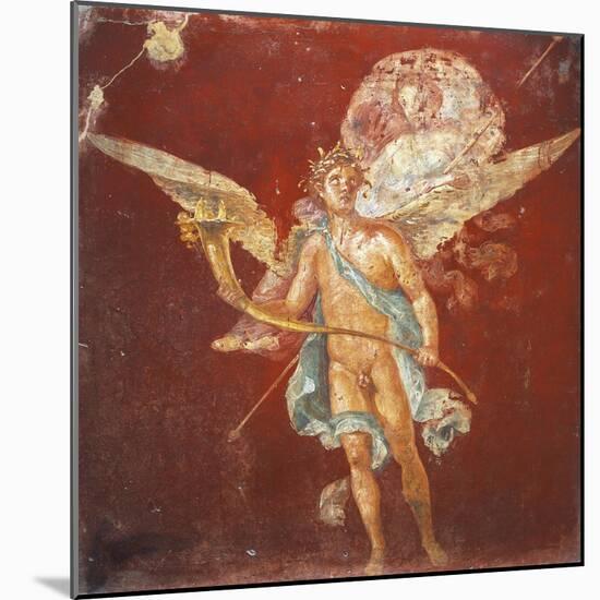 Fresco Depicting Winged Genius Carrying Woman on His Shoulders, from House of Naviglio-null-Mounted Giclee Print