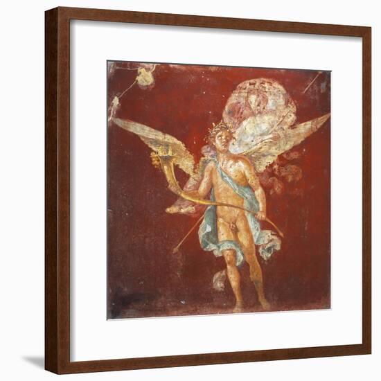 Fresco Depicting Winged Genius Carrying Woman on His Shoulders, from House of Naviglio-null-Framed Giclee Print