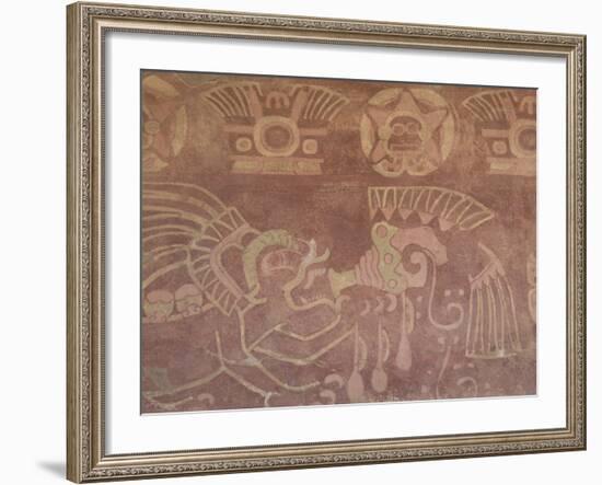 Fresco in a Chamber Off the Jaguar Palace Patio, Archaeological Zone of Teotihuacan, Mexico-Richard Maschmeyer-Framed Photographic Print