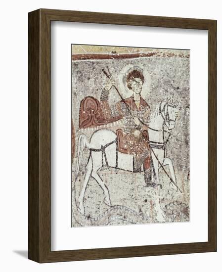 Fresco in Church of the Serpent, Figure Could be St. George, Goreme, Cappadocia, Anatolia, Turkey-Adam Woolfitt-Framed Photographic Print