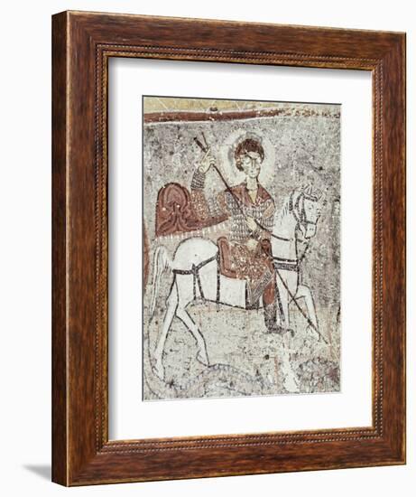 Fresco in Church of the Serpent, Figure Could be St. George, Goreme, Cappadocia, Anatolia, Turkey-Adam Woolfitt-Framed Photographic Print