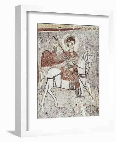 Fresco in Church of the Serpent, Figure Could be St. George, Goreme, Cappadocia, Anatolia, Turkey-Adam Woolfitt-Framed Photographic Print