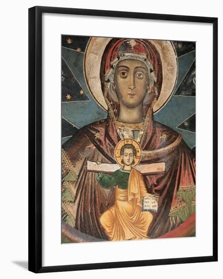 Fresco in Koutloumoussiou Monastery on Mount Athos, UNESCO World Heritage Site, Greece, Europe-Godong-Framed Photographic Print