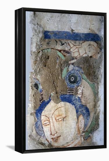 Fresco of a Hindu goddess, India-Werner Forman-Framed Premier Image Canvas