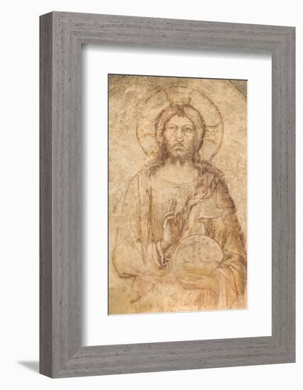 Fresco of Jesus Christ, Pope's Palace, Avignon, France-Jim Engelbrecht-Framed Photographic Print