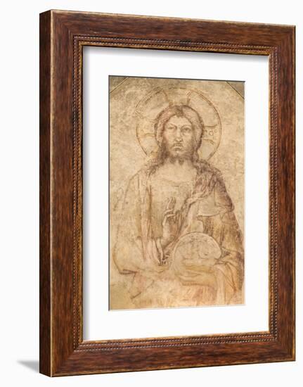 Fresco of Jesus Christ, Pope's Palace, Avignon, France-Jim Engelbrecht-Framed Photographic Print