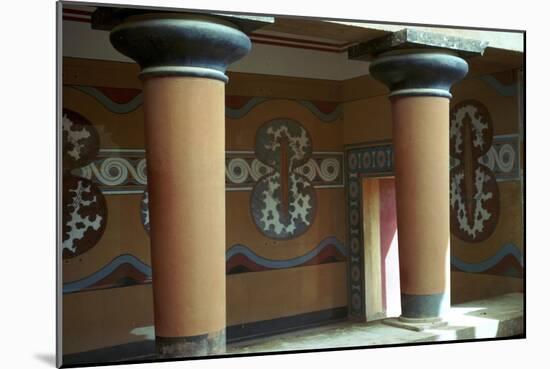 Fresco of shields in the grand stairway at Knossos, 18th century BC-Unknown-Mounted Giclee Print