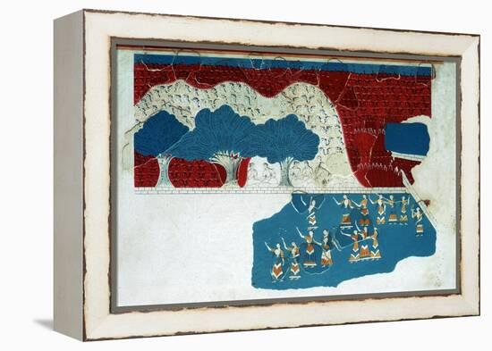 Fresco of the royal court of the Minoan palace at Knossos, 18th century BC-Unknown-Framed Premier Image Canvas