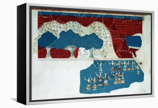 Fresco of the royal court of the Minoan palace at Knossos, 18th century BC-Unknown-Framed Premier Image Canvas