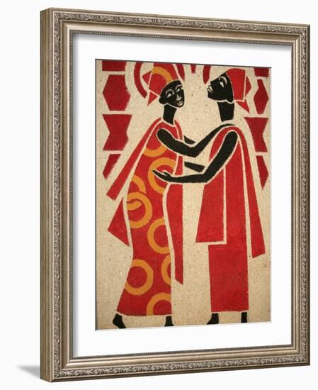 Fresco of the Visitation, Designed and Painted in 1963 by Dom Georges Saget Abbey Church-Godong-Framed Photographic Print