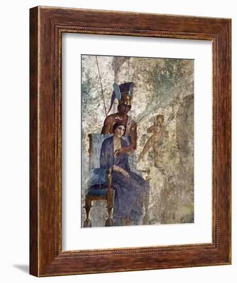 Fresco of Venus Seduced By Mars With Cupid and Maid, House of Punished Love From Pompeii-null-Framed Photographic Print