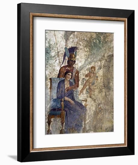Fresco of Venus Seduced By Mars With Cupid and Maid, House of Punished Love From Pompeii-null-Framed Photographic Print