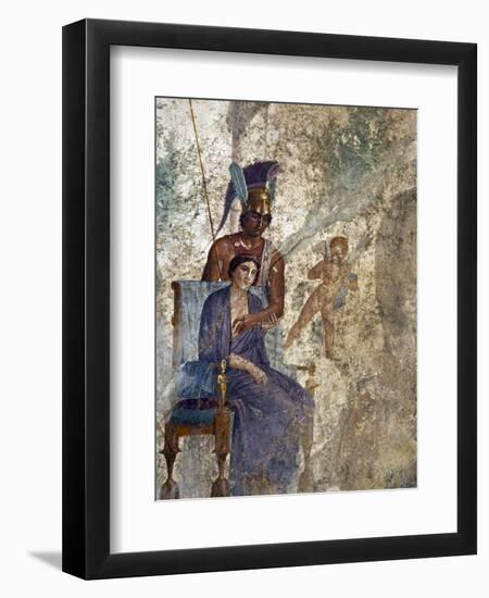 Fresco of Venus Seduced By Mars With Cupid and Maid, House of Punished Love From Pompeii-null-Framed Photographic Print