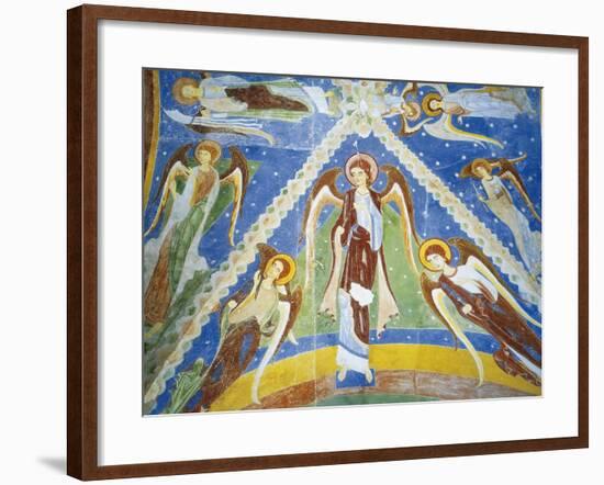 Frescoed Stone Cross-null-Framed Giclee Print