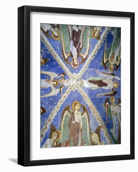 Frescoed Stone Cross-null-Framed Giclee Print