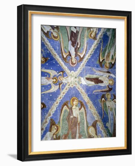 Frescoed Stone Cross-null-Framed Giclee Print
