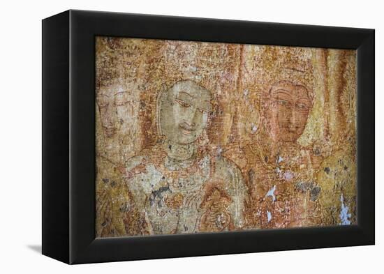 Frescoes at the Tivanka Image House, Polonnaruwa, UNESCO World Heritage Site, Sri Lanka, Asia-Matthew Williams-Ellis-Framed Premier Image Canvas