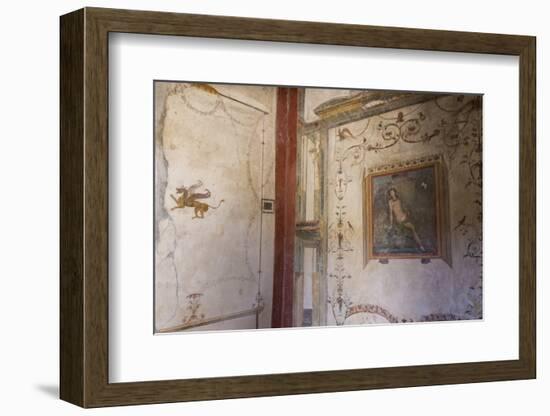 Frescoes, Casa Dell'Ara Massima, Roman Ruins of Pompeii, Campania, Italy-Eleanor Scriven-Framed Photographic Print