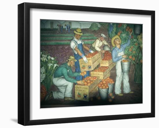 Frescoes, Coit Tower, San Francisco, California, United States of America, North America-Ken Gillham-Framed Photographic Print