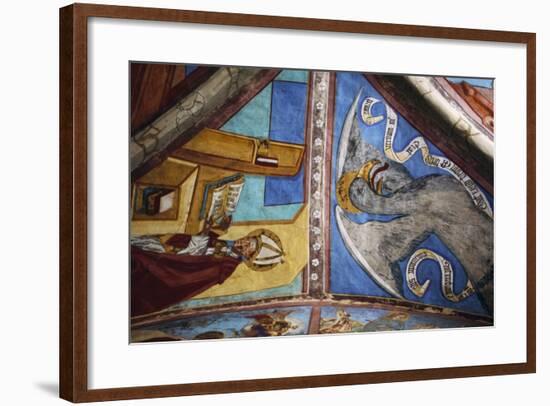 Frescoes in St George Chapel, Basilica of St Romedius-null-Framed Giclee Print