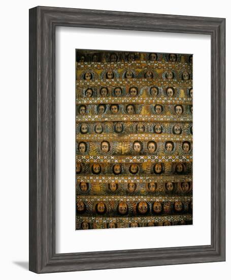 Frescoes on Ceiling of Debre Berham (Debre Birhan Selassie) Church, Gondar, Ethiopia, Africa-David Poole-Framed Photographic Print