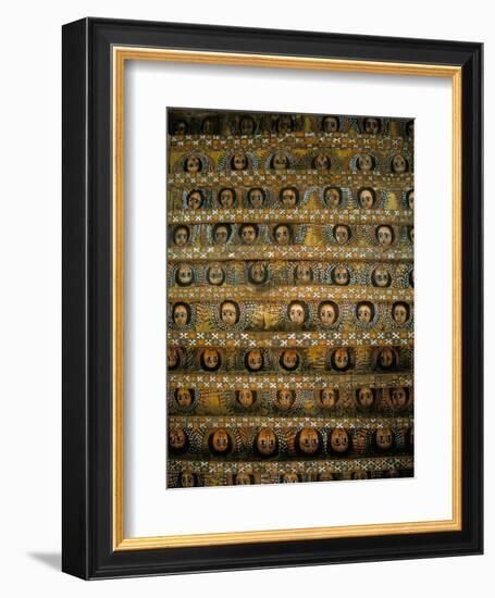 Frescoes on Ceiling of Debre Berham (Debre Birhan Selassie) Church, Gondar, Ethiopia, Africa-David Poole-Framed Photographic Print