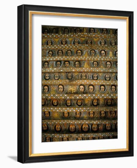 Frescoes on Ceiling of Debre Berham (Debre Birhan Selassie) Church, Gondar, Ethiopia, Africa-David Poole-Framed Photographic Print