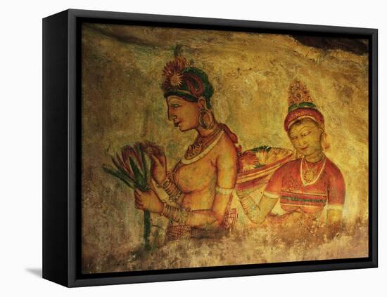 Frescoes, Sigiriya (Lion Rock), UNESCO World Heritage Site, Sri Lanka, Asia-Jochen Schlenker-Framed Premier Image Canvas