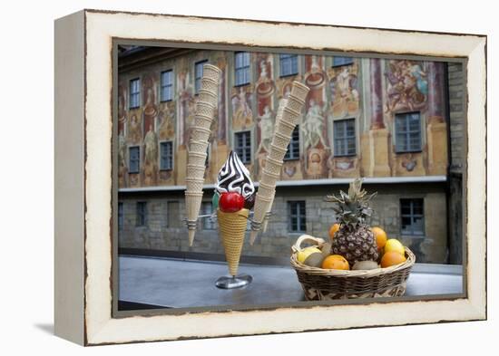 Frescos on Old Town Hall in Bamburg, Germany-Dave Bartruff-Framed Premier Image Canvas