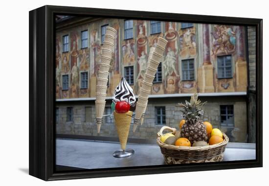 Frescos on Old Town Hall in Bamburg, Germany-Dave Bartruff-Framed Premier Image Canvas