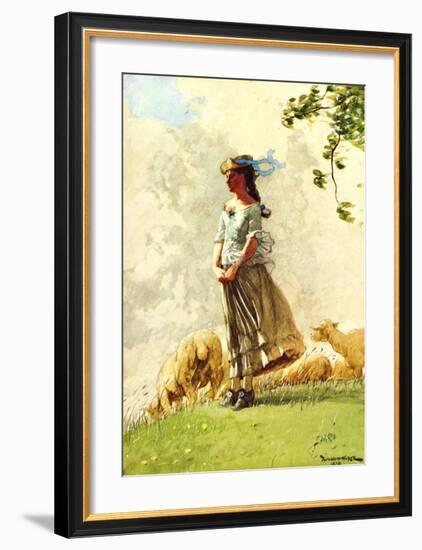 Fresh Air with Sheep-Winslow Homer-Framed Giclee Print