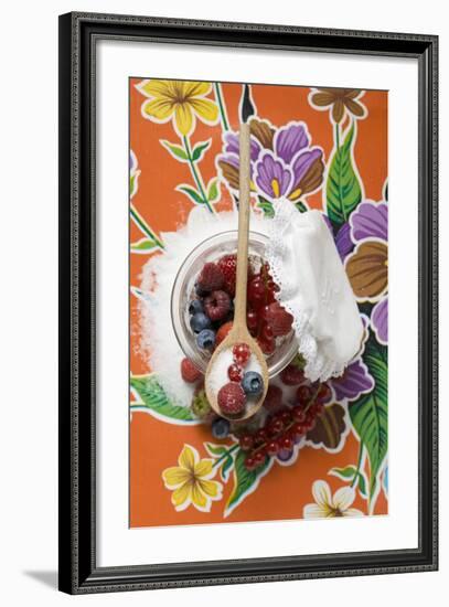 Fresh Berries with Sugar in Jam Jar-Foodcollection-Framed Photographic Print